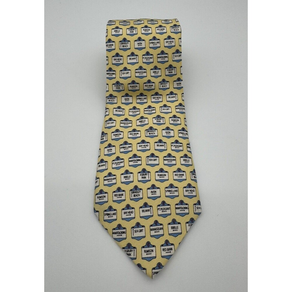 Vineyard Vines Necktie New Jersey Yellow 100% Silk